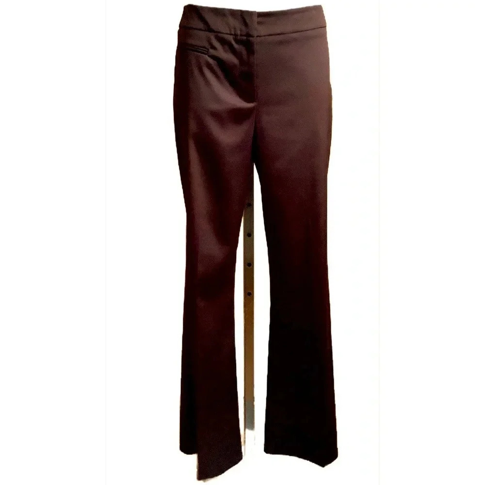 JS COLLECTIONS Brown Satin Wide Leg Tailored Trousers Pants High Rise 6